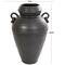 20" Black Ceramic Speckled Textured Amphora Vase